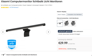 Xiaomi ComputerMonitor Light Bar voor €29,99 bij Ochama