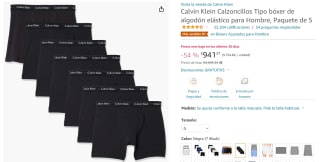 Pack 7 Boxers Calvin Klein Talla G a $941 en Amazon