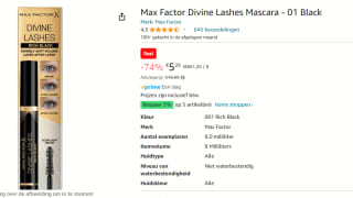 Max Factor Divine Lashes Mascara - 01 Black voor €5,29 bij Amazon
