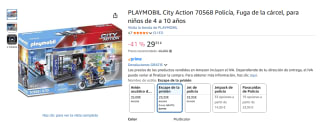 PLAYMOBIL City Action 70568 Policía, Fuga de la cárcel por 29,33€