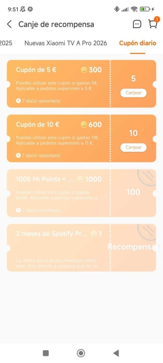 5€ gratis para pedidos superiores a 5€ en tienda Xioami