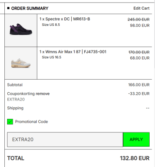 Sneakersnstuff kortings-code voor 20% extra korting op de sale tot 60%