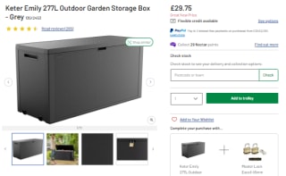 Receive Keter Emily 277L outdoor garden storage box at Argos for £29.75