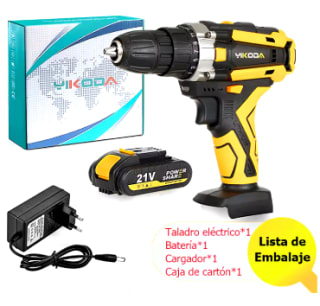 Taladro eléctrico inalámbrico de 21V + batería por 19,90€