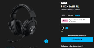 Casque Logitech G PRO X LIGHTSPEED Sans fil à 139€