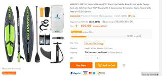 Opblaasbare Stand Up Paddle Board voor €169,99 bij Tomtop