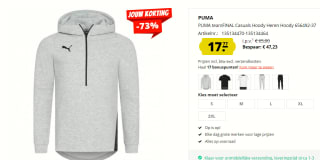 PUMA teamFINAL 21 Casuals Hoody heren trui voor €17,77 bij Sport-Korting