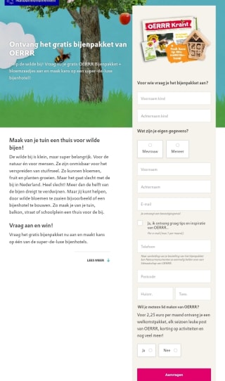 Ontvang nu gratis het bijenpakket van OERRR