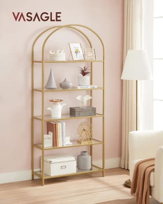 VASAGLE boekenkast met 5 planken van gehard glas voor €48,99 dmv code bij Songmics