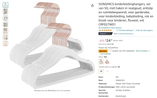 Songmics kinderkledinghangers 50 stuks voor €18,74 bij Amazon