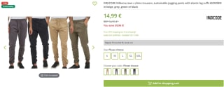 INDICODE Gillermo heren chinobroek voor €14,99