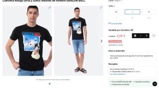 Camiseta manga corta DRAGON BALL por 4,24€