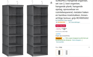 2 stuks Songmics kledingrek organizers voor €15,87 bij Amazon.nl
