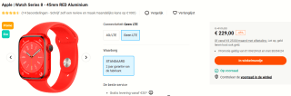 Apple Watch Series 8 45mm Rood (Rode Siliconenband) voor€229 bij Krefel in Belgie