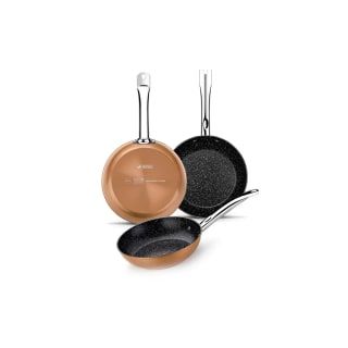 Monix Copper - Juego de sartenes copper pack de 3 por 22,15€.