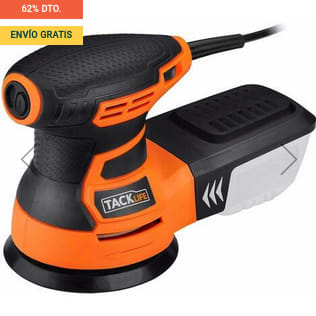 TACKLIFE Lijadora Eléctrica 350W Ajustables 13000RPM Orbital, 12 PCS de Lija a 17,99€