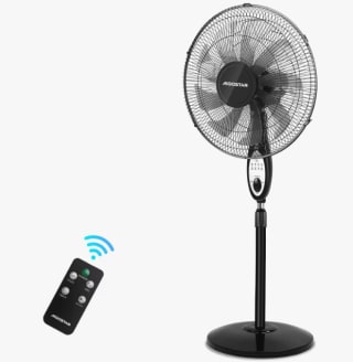 AIGOSTAR Ventilador Pie con Mando a Distancia, 9 Aspas, 3 Velocidades, Temporizador, Oscilante 80° por 31,28€
