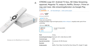 STRONG® Chromecast - Chromecast Voor TV - Chrome Cast - Android TV Box voor €49,61 bij Amazon