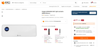 Origial AIRWARM WIFI Split de Baño 2000W Blanco por 41€