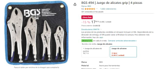 BGS 494 pack 4 alicates grip por 17,90€