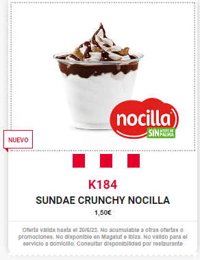 Sundae Crunchy Nocilla por solo 1,50€