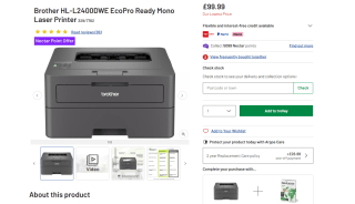 Brother HL-L2400DWE EcoPro Ready Mono Laser Printer – £99.99