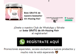 Bote de Ah-Mazing Hair gratis por registro y compra