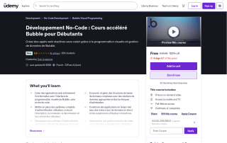 Desarrollo No-Code Curso acelerado de Bubble para principiantes Gratis