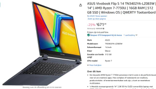 ASUS VivoBook S 14 Flip TN3402YA-LZ083W 14" Ryzen 7 laptop voor €661,49 dmv code bij Amazon