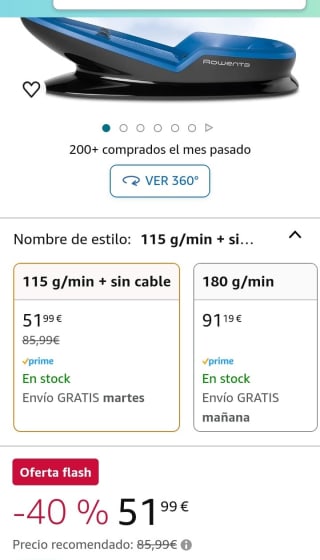 Rowenta Freemove DE5010 Plancha sin cable por 51,99€.