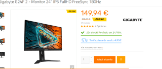 Monitor Gigabyte G24F 2 - 24" por 149.90€