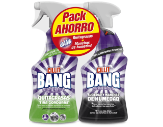 Limpiador Cillit Bang Spray quitagrasas para cocinas y spray Suciedad y manchas por 6,79€ de humedad para baños Pack 2 x 750 ml por 6,79€