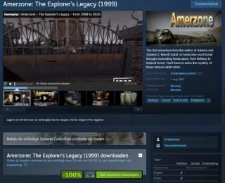Gratis game Amerzone: The Explorer’s Legacy (1999) via Steam
