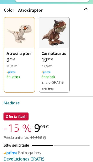 Jurassic World Uncaged Rowdy Roars Dinosaurio fantasma por 9,03€.