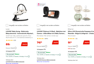 Tot 50% korting op baby-items van bv Bébé-Jou. Luvion, Philips Avent en Difrax bij Bol