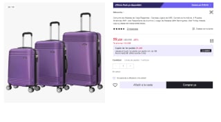 Juego de 3 Maletas Trolley ABS Semirrígidas 4 Ruedas por 59.41€ (Cuenta Nueva 47.41€)