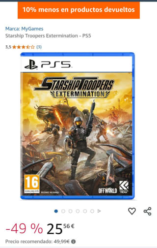 Starship Troopers Extermination PS5 por 25,56€.