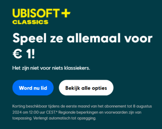 Ubisoft+ voor één maand voor maar €1