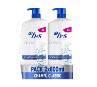 H&S Classic Champú Anticaspa 2x800ml Con Dispensador por 15,99€