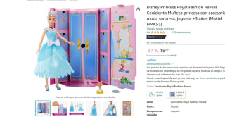 Disney Princess Royal Fashion Reveal Cenicienta Muñeca princesa con accesorios de moda sorpresa por 15€