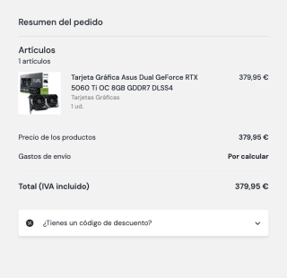 Asus Dual GeForce RTX 5060 Ti OC 8GB GDDR7 DLSS4 por solo 379,95€