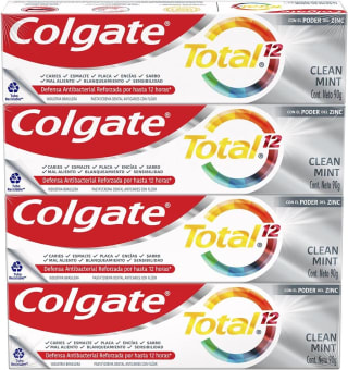 Creme Dental da Colgate de 90g com 4 unidades - R$ 25,49