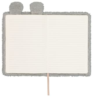 Notitieboek A5 koala fluffy met grijze kaft voor €2,50 bij de Hema