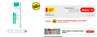 Elmex Sensitive Whitening Tandpasta 4 voor €10 bij Kruidvat