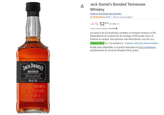 2 Botellas de Jack Daniel’s Bonded Tennessee Whiskey de 700ml por 42.77€