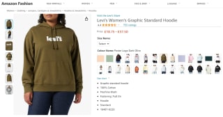 Purchase a Levi's women's graphic standard hoodie via Amazon for £18.75