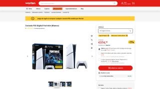 Consola PS5 Digital Fortnite Blanco por 374€