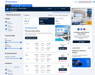 Vuelos ida y vuelta Zaragoza - Venecia desde 28€ con Skyscanner