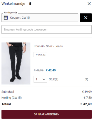 15% korting op broeken bij Impericon