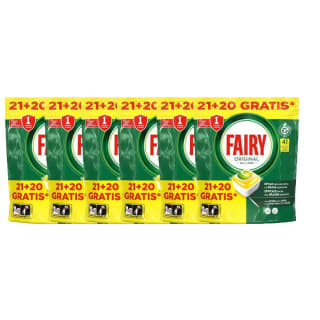 Fairy Original Todo En Uno - Pack de 6 Bolsas de 41 Cápsulas para Lavavajillas (246 Cápsulas) por 29,67€